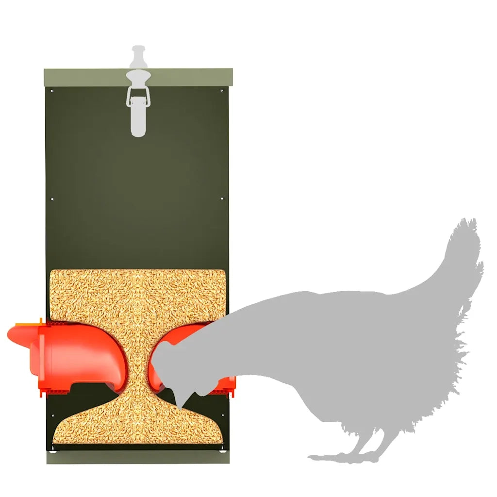 Feeder per pollo 2 pz Verde oliva 32,5 x 20,5 x 43 cm CFW1887879