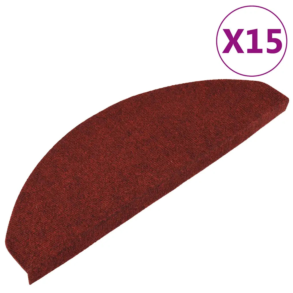 Tappetini Autoadesivi per Scale 15 pz 65x22,5x3,5 cm Rossi 136398