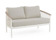 Divano da Giardino 2 Posti con Cuscini 140x75x85h cm in Alluminio e PP Fenix Vapor