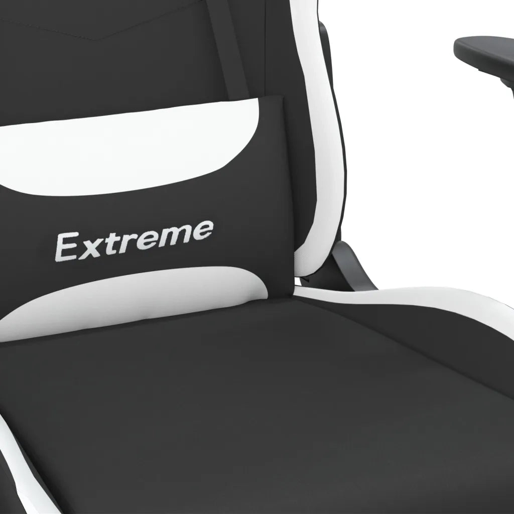 Sedia da Gaming Nero e Bianco in Tessuto 345477