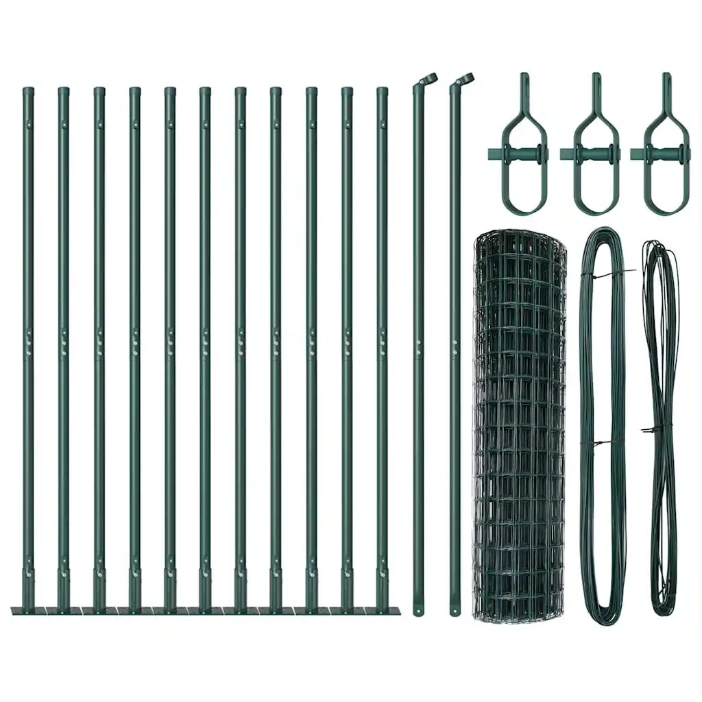 Recinzione con Posto Verde 1 x 25 m Acciaio e PVC