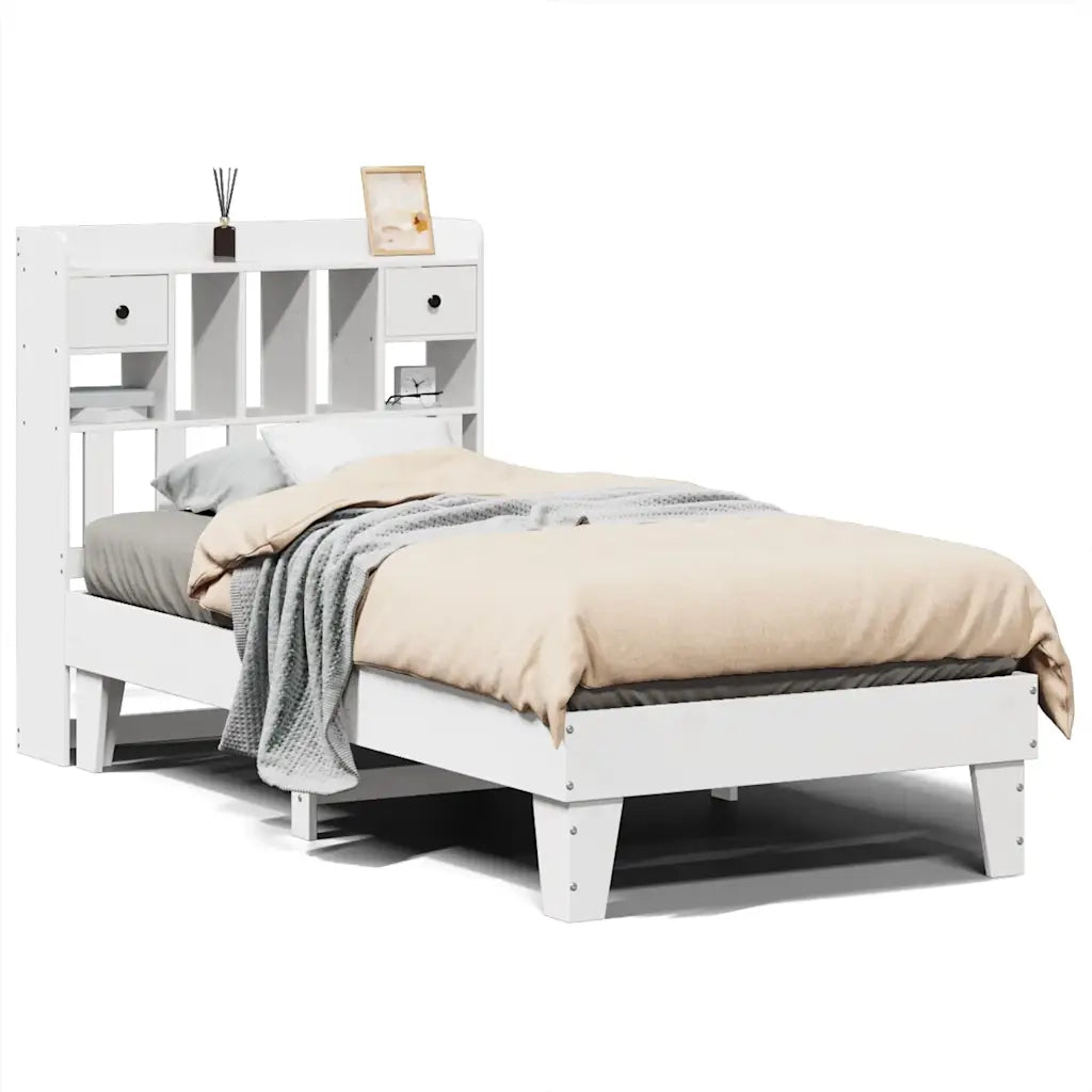 Letto senza Materasso Bianco 90x190 cm in Legno Massello Pino 3308865