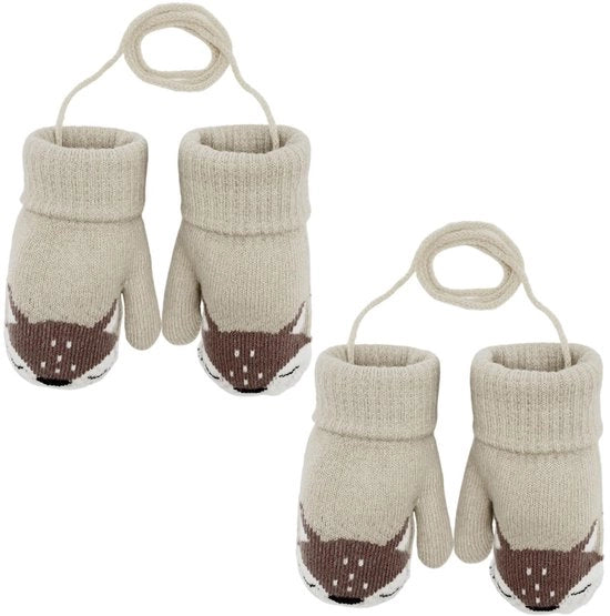 Calze da neonato con volpe - 2 pezzi - Felpa imbottita - Viso di gatto - Per bambini maschi/femmine - Portafiglio al collo - Calze per neonati