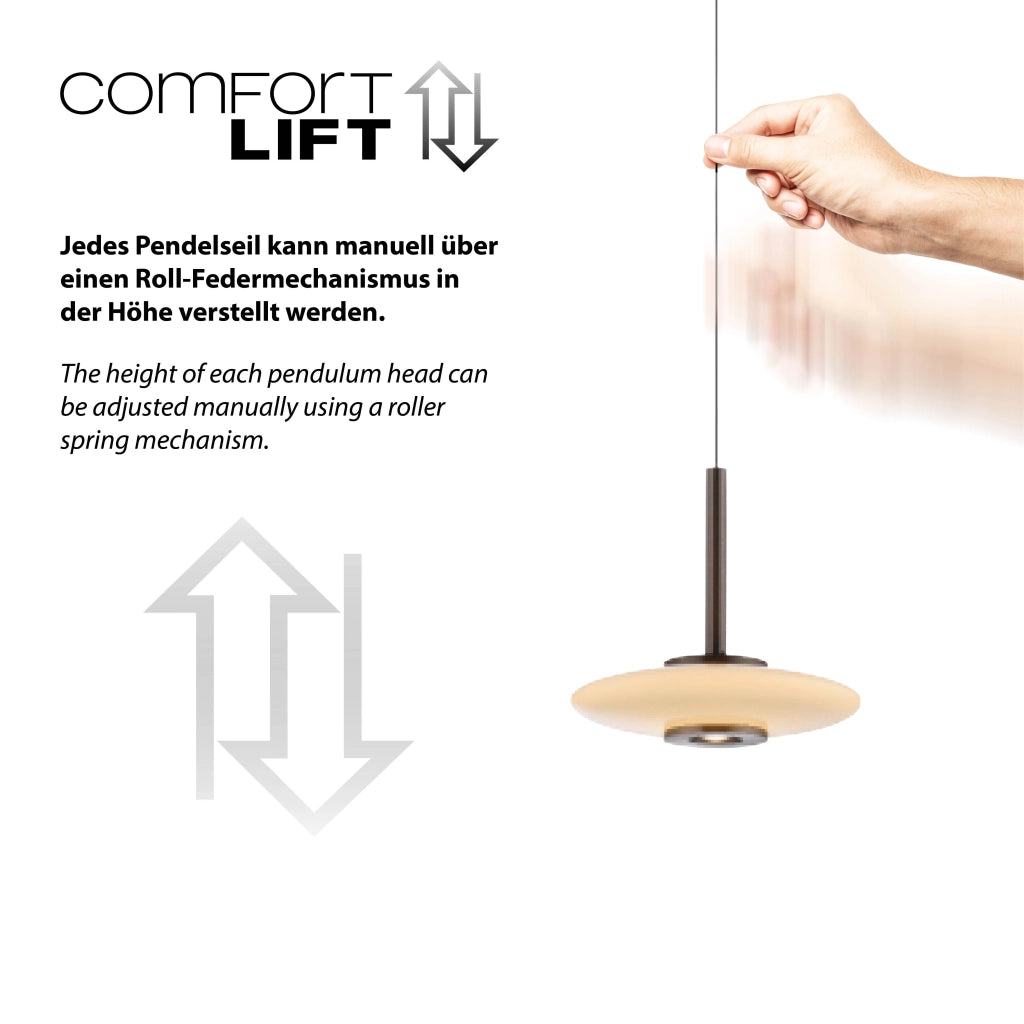 Sospensione moderna PURE VITRUM bronzo/bianco LED 10W Neuhaus
