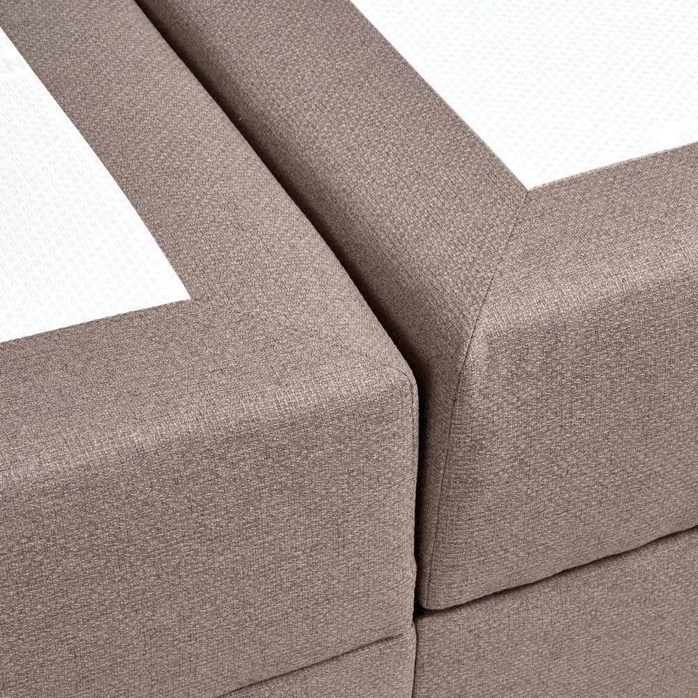 Letto matrimoniale Imbottito Tessuto tortora 160 x 200 cm Con Testiera Trapuntata
