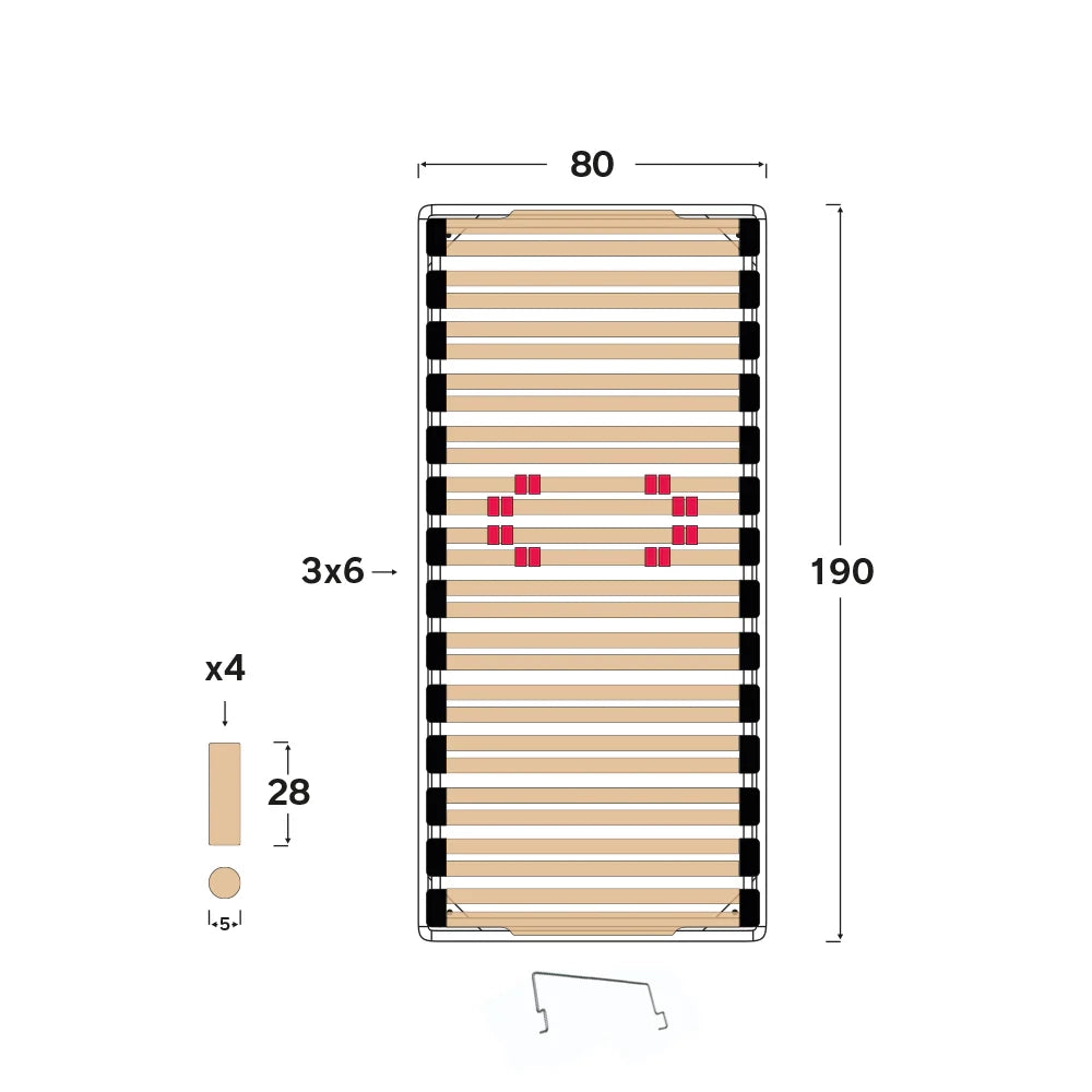 Rete Venus Elettrica Wireless 80X190 26 doghe anticigolio, 3 snodi, movimento motorizzato testiera e pediera con telecomando, sospensioni SEBS |MADE IN ITALY-DETRAIBILE 19%|