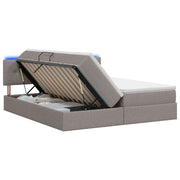 Letto con contenitore LED e materasso Tortora 200 x 200 cm 3459357
