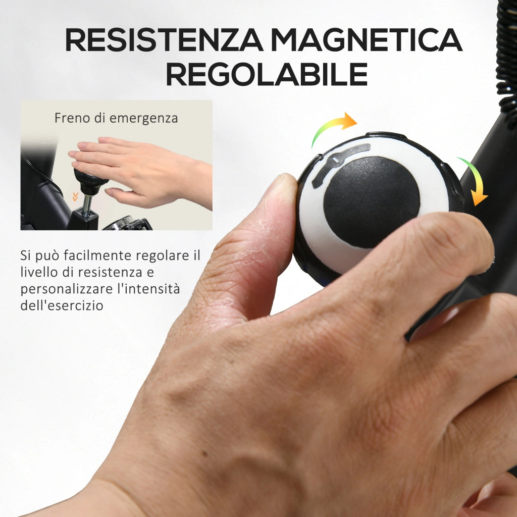 Cyclette con Volano da 8 kg e Schermo LCD 103x53x100-114A cm in Acciaio e ABS Rosso e Nero