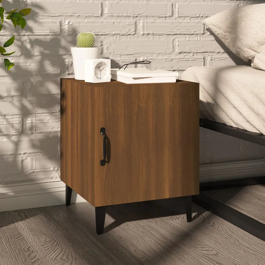 Comodini 2 pz Rovere Marrone in Legno Multistrato 817320