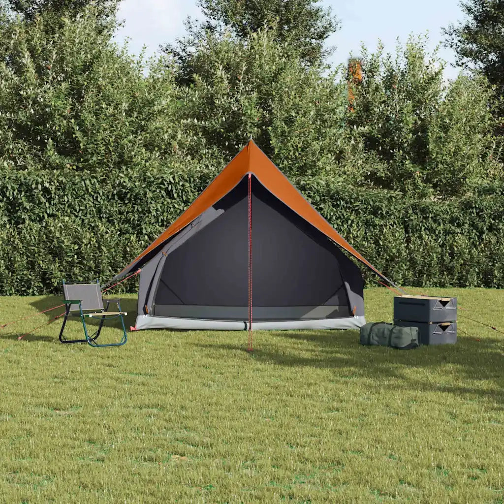 Tenda Familiare con tetto Grigio e arancione 220 x 220 x 184 cm 4100675