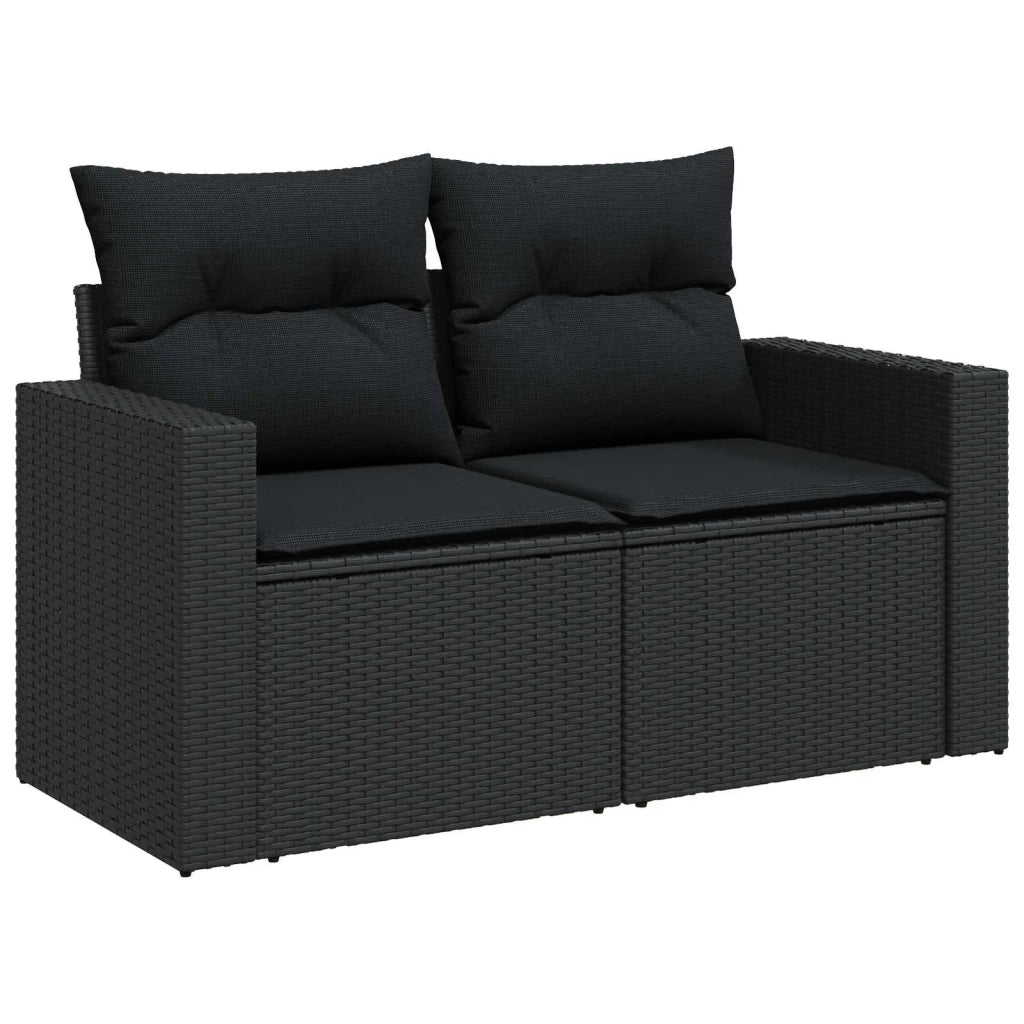 Set Divano da Giardino 13 pcs Nero polyrattan