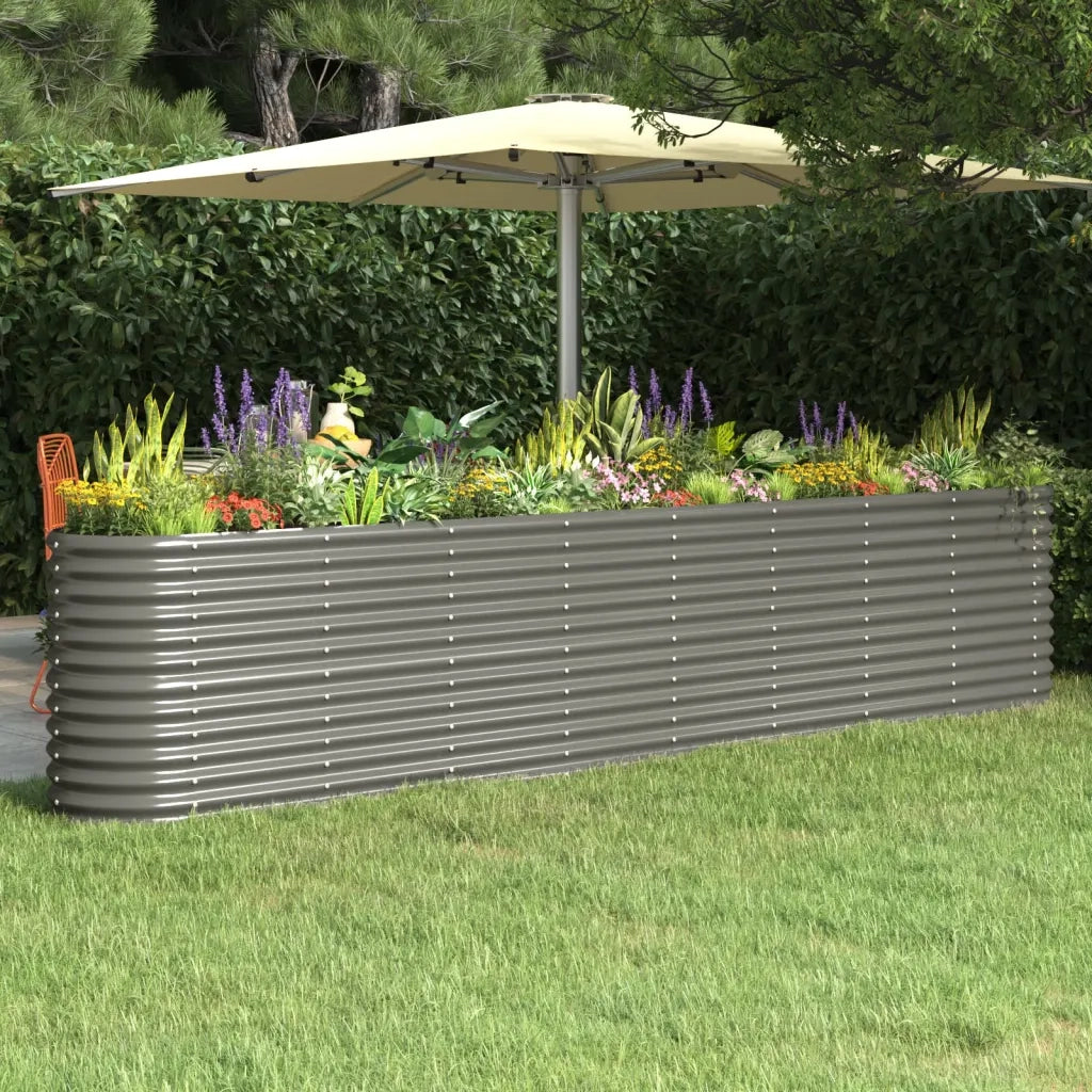Letto Giardino Acciaio Zincato 332x40x68 cm Grigio 318909