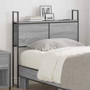 Testiera con Stazione di Carica e Storage-Testiera Multifunzionale-Testata Grigio sonoma 90 cm