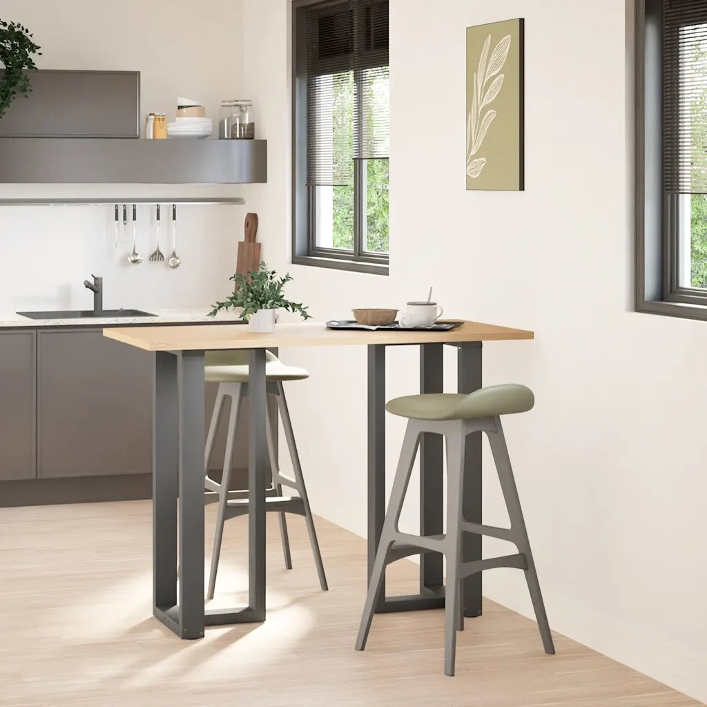 Gambe per tavolo da bar a forma di T 2 pz | Piede del tavolo Antracite 50x35x(100-101) cm Acciaio