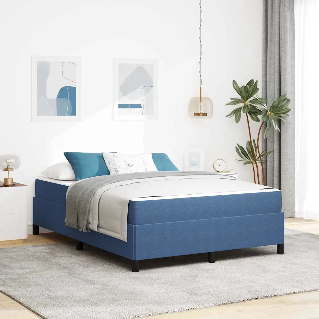 Struttura del letto con materasso Blu 160 x 200 cm Tessuto