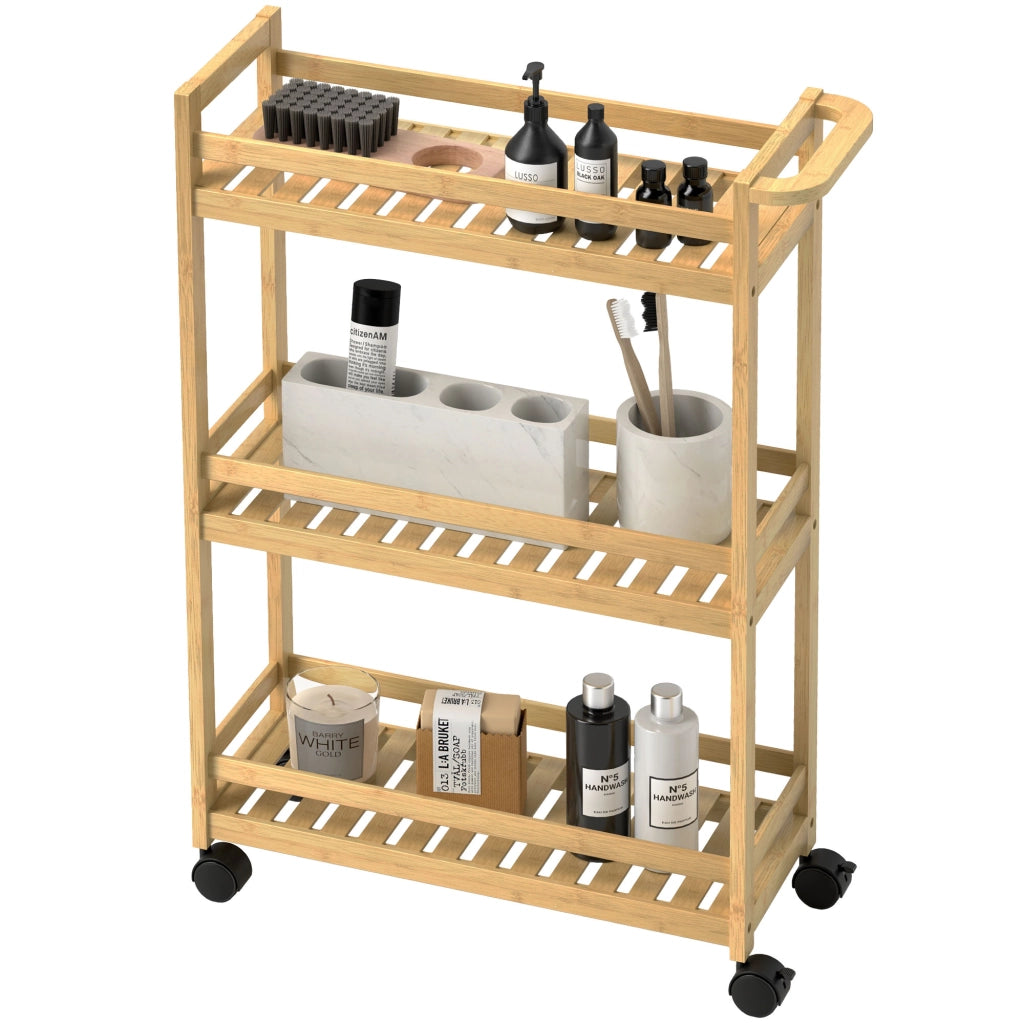 Carrello da servizio 3 piani ¨C Minimal ¨C Bamb¨´ 55x75x20 cm