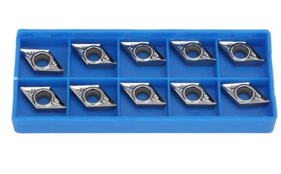 Pannelli di cambio 10 pezzi - Punta in acciaio durcito CNC - Attrezzi da tornio - Resistenti all'usura - Resistenti alla corrosione - Adatti per metalli non ferrosi - Pannelli di taglio