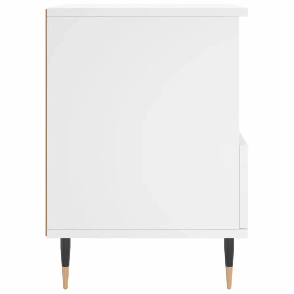 Set di 2 Comodini | Armadio da Notte | Mobiletto da notte Bianchi 40x35x50 cm in Legno Multistrato