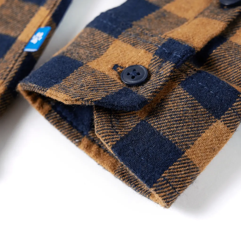 Camicia a Quadri da Bambino Cognac e Blu 104 12955
