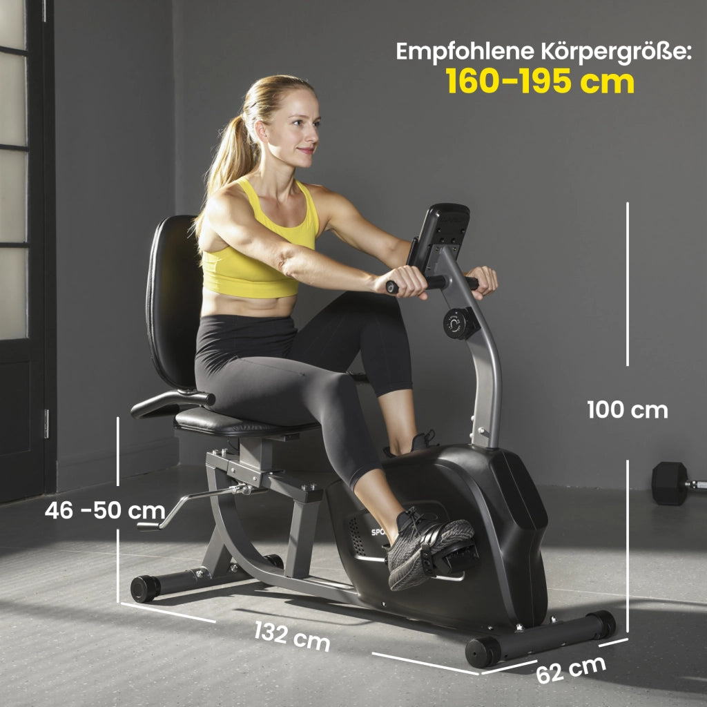 Cyclette Orizzontale Magnetica ¨C Xylo ¨C 8 Livelli Resistenza, Monitor LCD, Nero