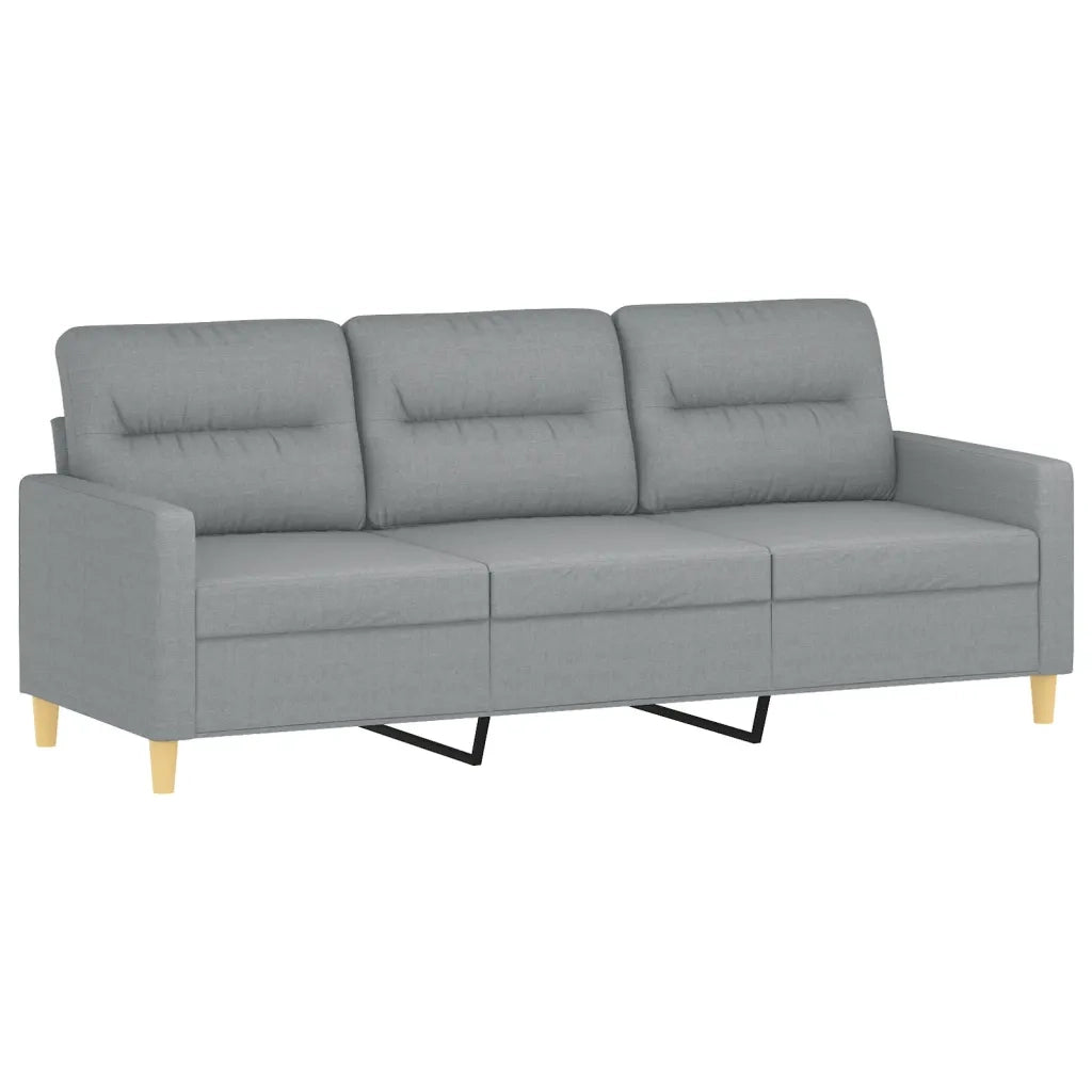 Set Divani 2 pz con Cuscini Grigio Chiaro in Tessuto 3201616