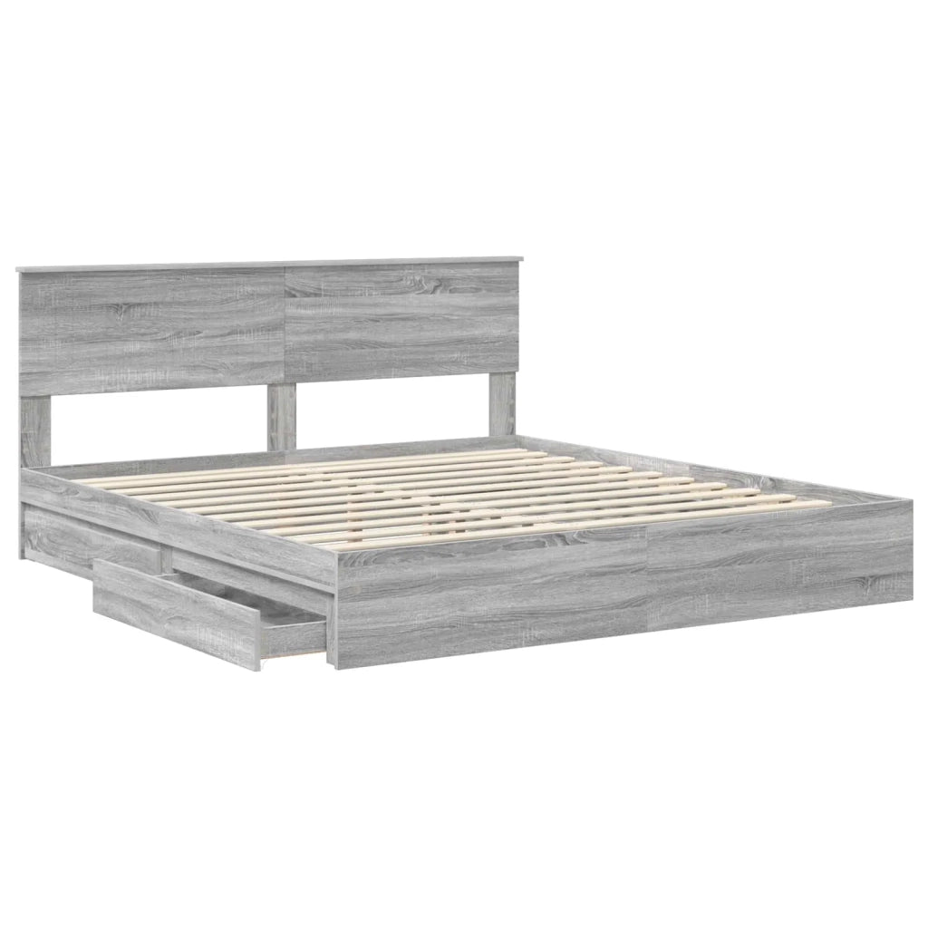 Letto con Contenitore con testiera Grigio Sonoma 180 x 200 cm 3410775