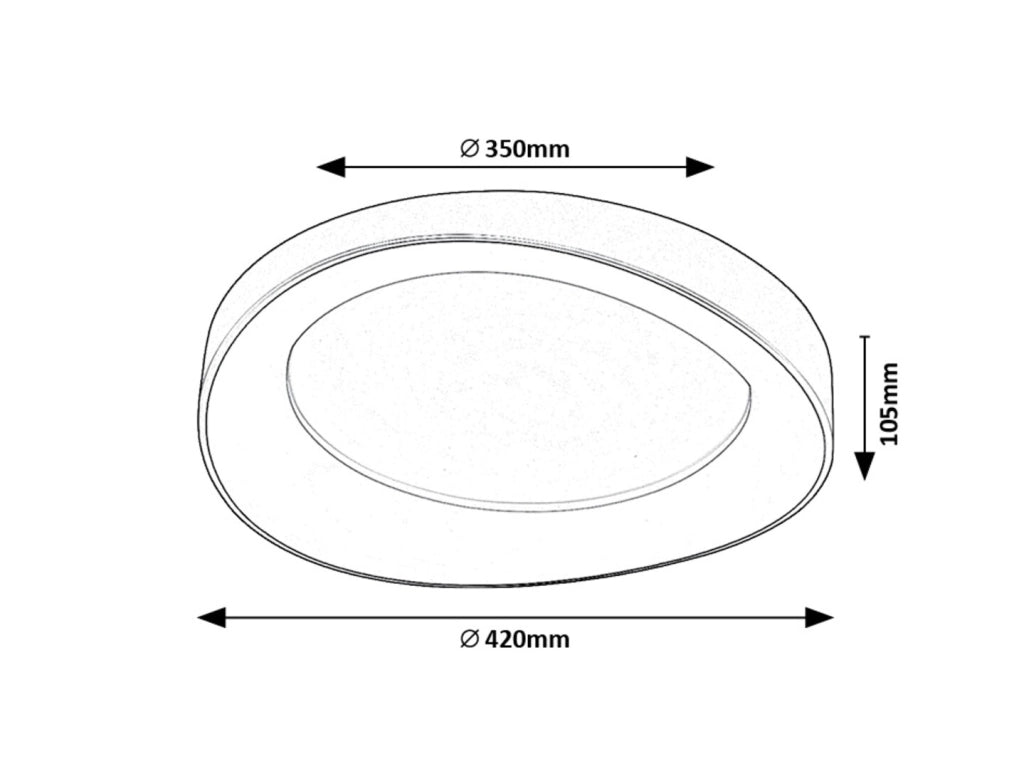 Plafoniera LED Rabalux Iliana argento Ø42 38W 3000K