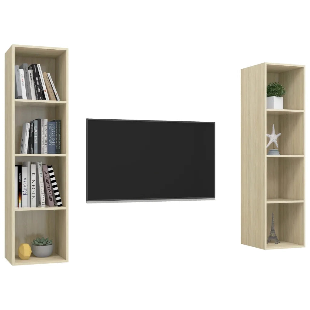 Mobile TV a Parete 2 pz | Armadietto TV | Mobile Porta TV Rovere Sonoma in Truciolato