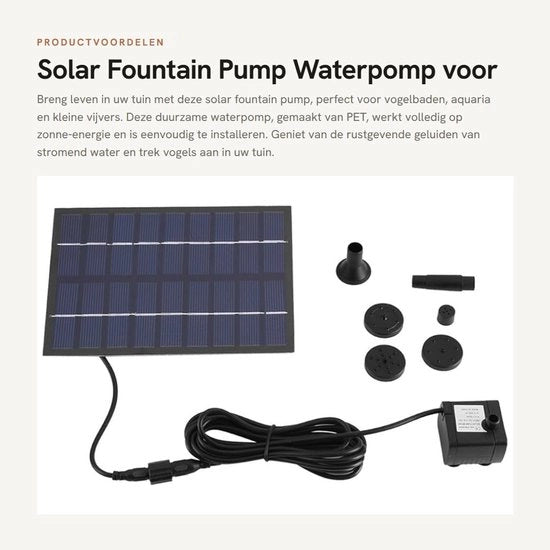 Pompa solare per fontana - 200 L/h