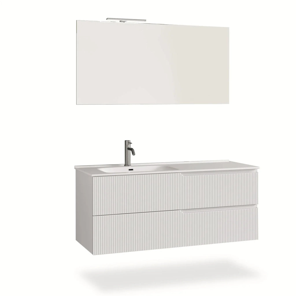 Composizione vasca SX 4 pezzi VENERE bianco opaco