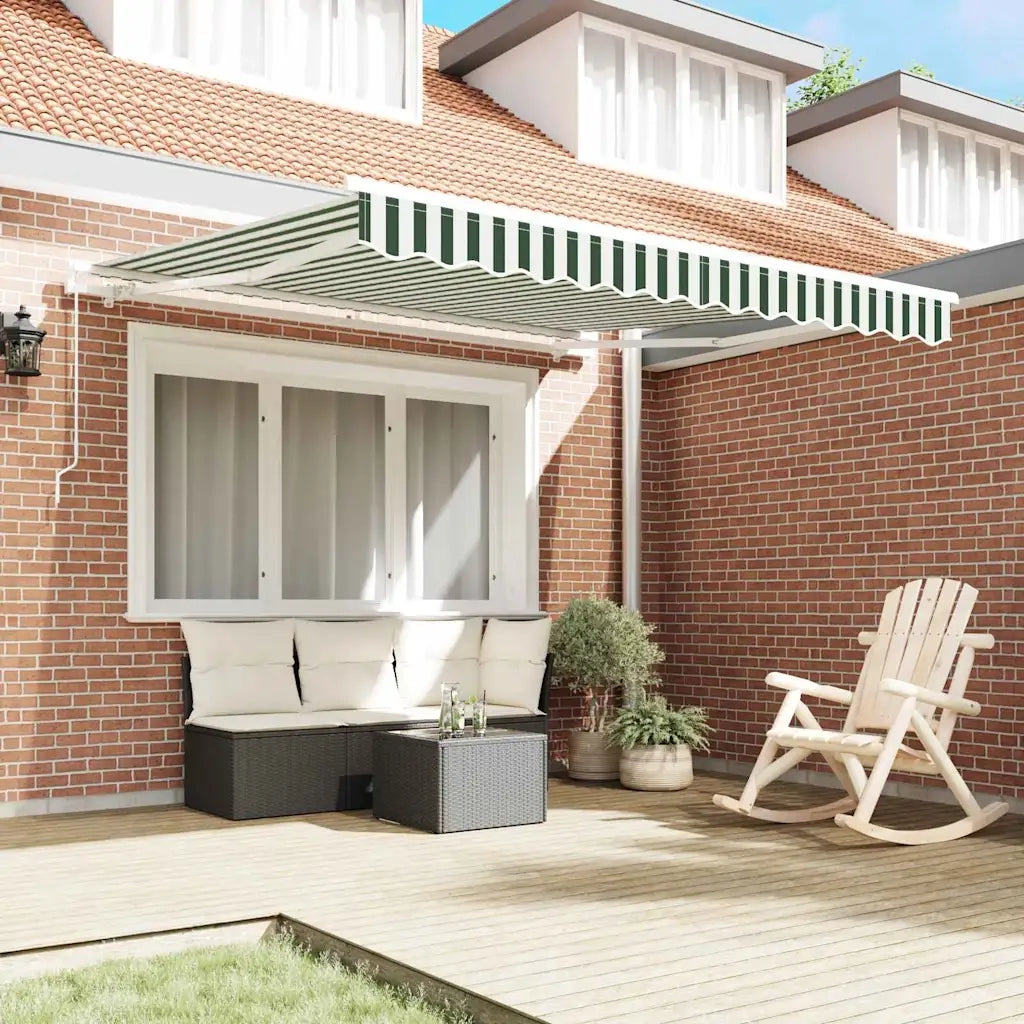 Tenda da Sole | Tenda parasole Verde e Bianco 300 x 250 x 165 cm Poliestere