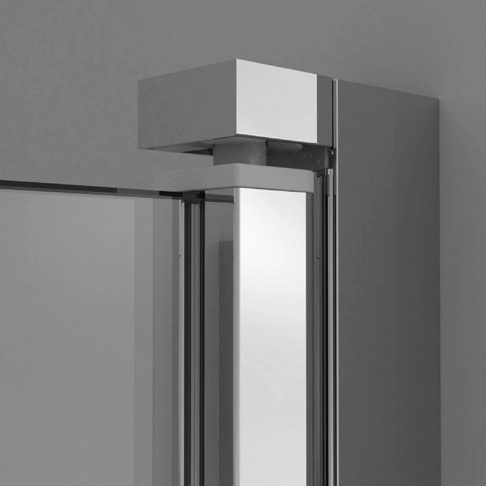 Box doccia angolare 80x90 in vetro temperato trasparente doppio soffietto con profili cromo Neos