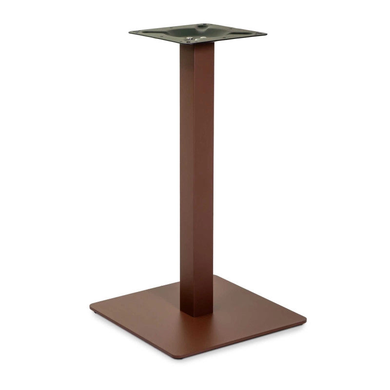 Base Tavolo Acciaio Leo Marrone Corten Quadro Cm 40x40h72 Tubo Cm 6x6