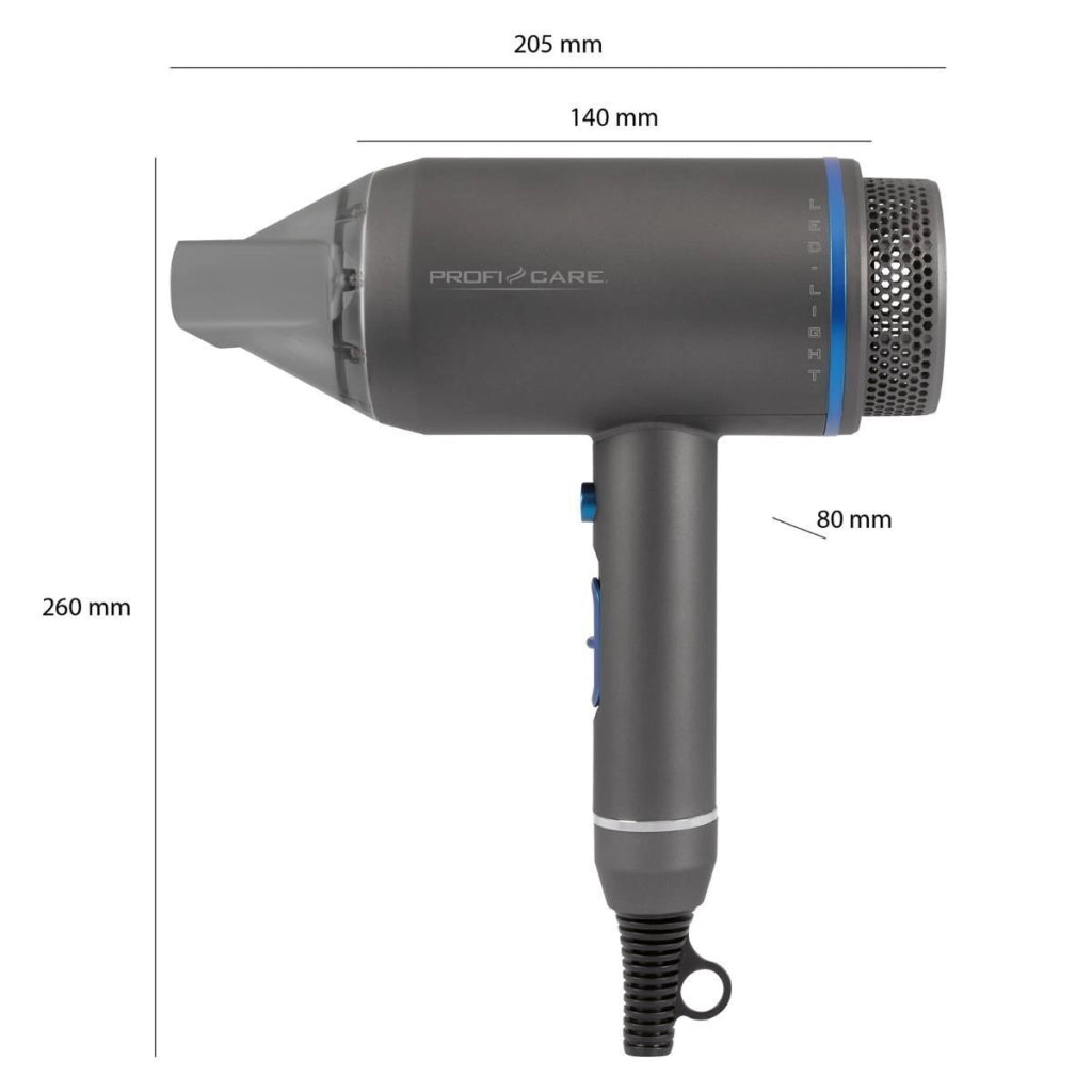 ProfiCare 330820 asciuga capelli 1800 W Blu, Grigio
