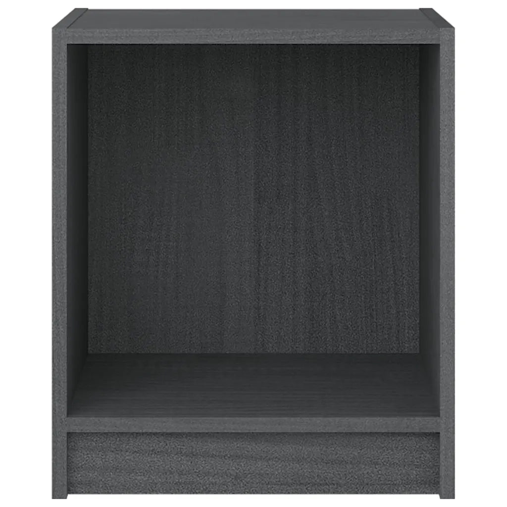 Comodini 2 pz Grigi 35,5x33,5x41,5 cm in Legno Massello di Pino 809924