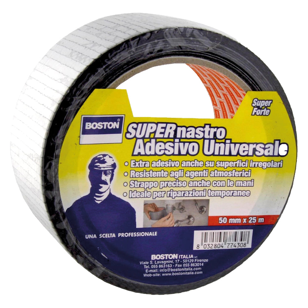 18pz nastro telato universale mm. 48 x 25 mt - nero cod:ferx.9002017nlm