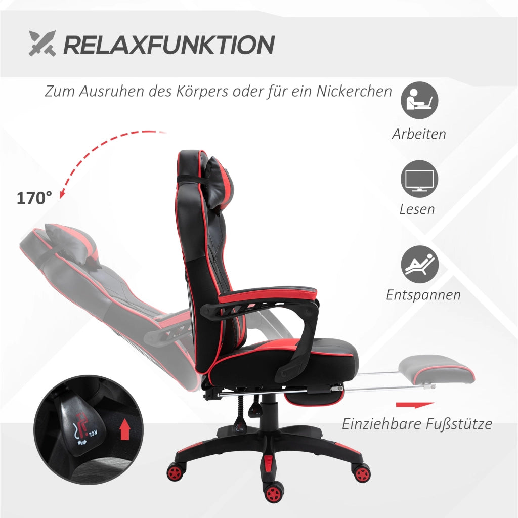 SEDIA GAMING Ergonomica reclinabile 65x70x118,5-128,5 cm Nero PU