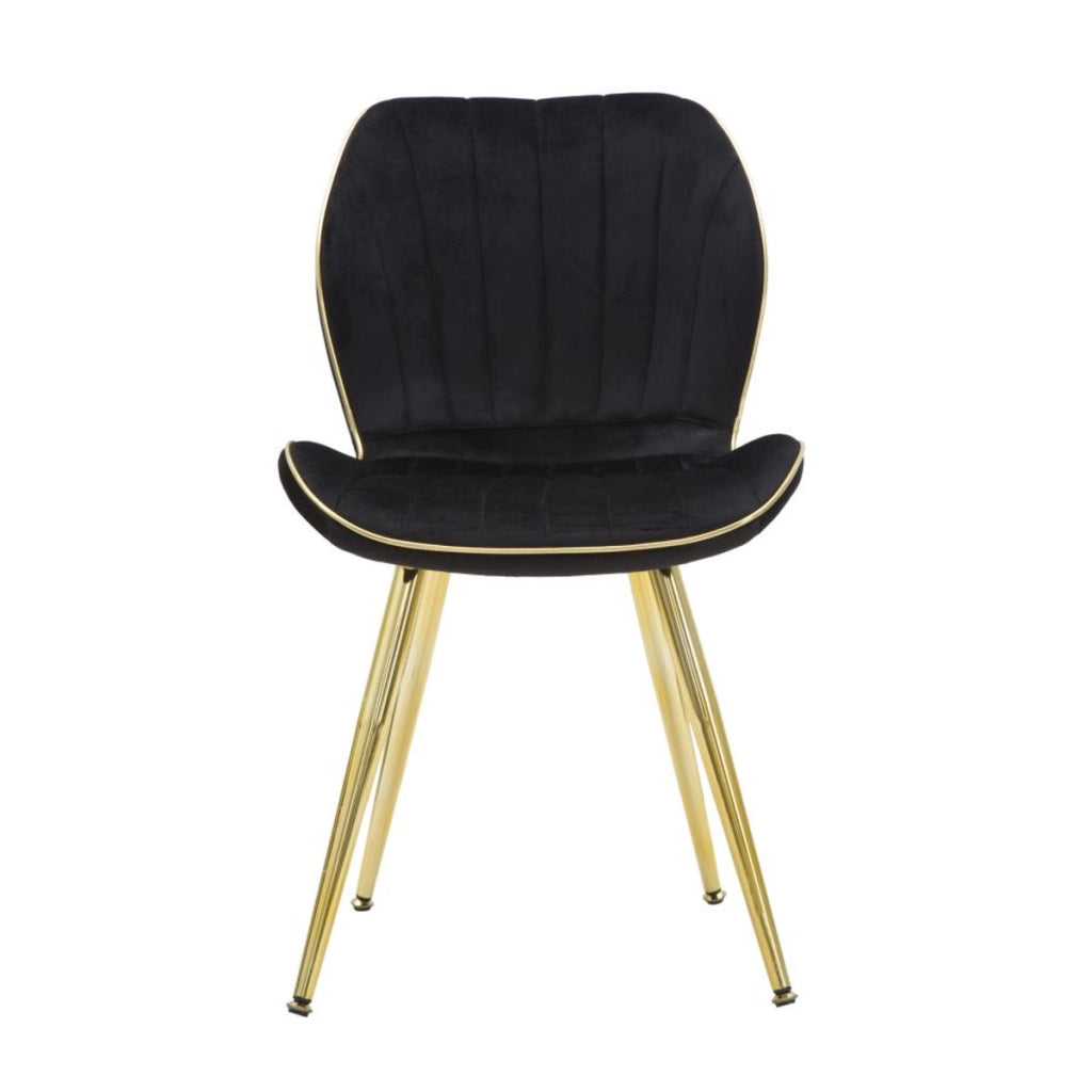 Sedia Paris Space nera e oro in velluto — set 2 pezzi