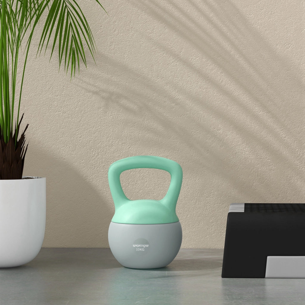 Kettlebell 10 kg ¨C zephmum ¨C Verde e Grigio 21x21x30 cm