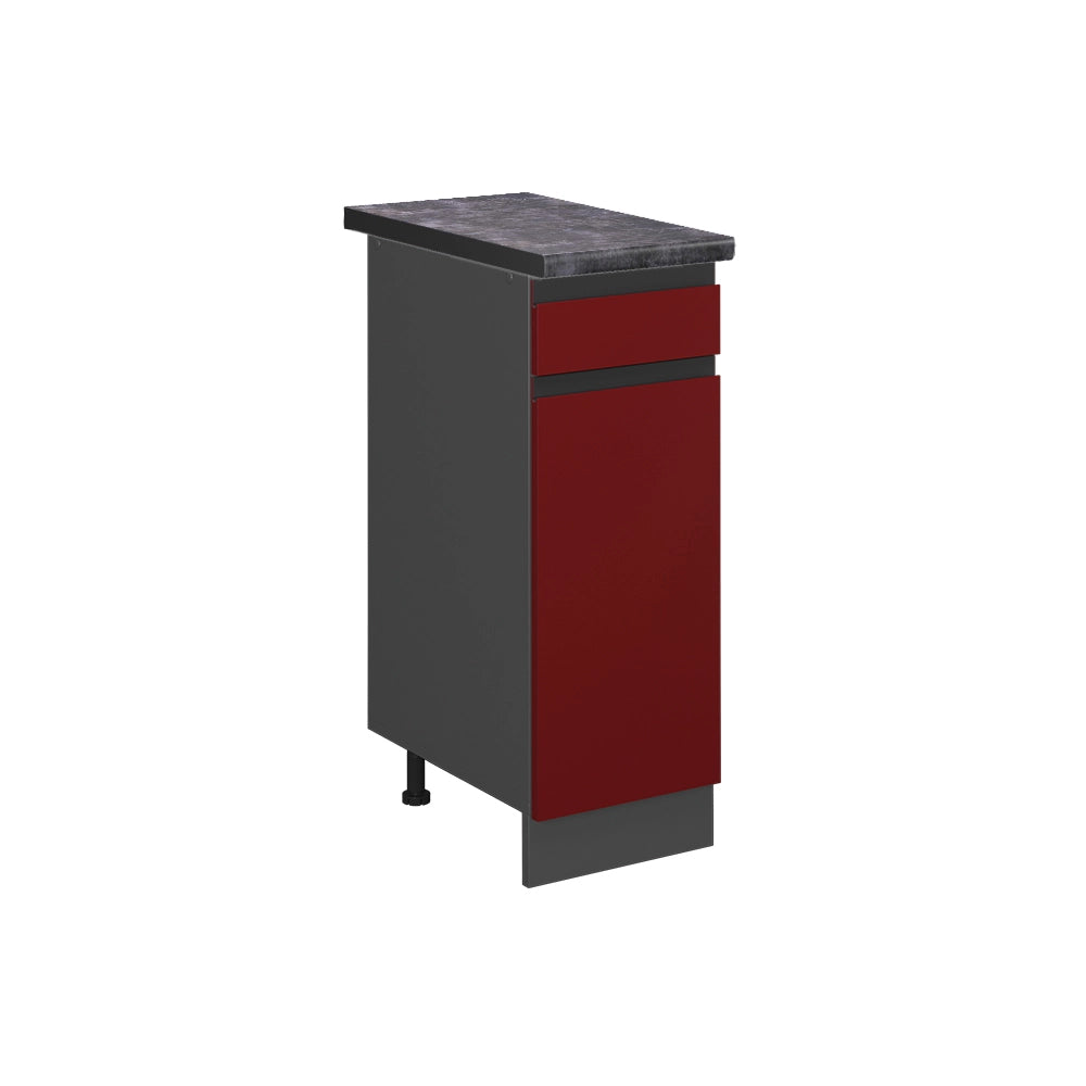 Mobiletto base per cucina R-Line Rosso/Antracite 30 cm J-Shape, PL Antracite Vicco