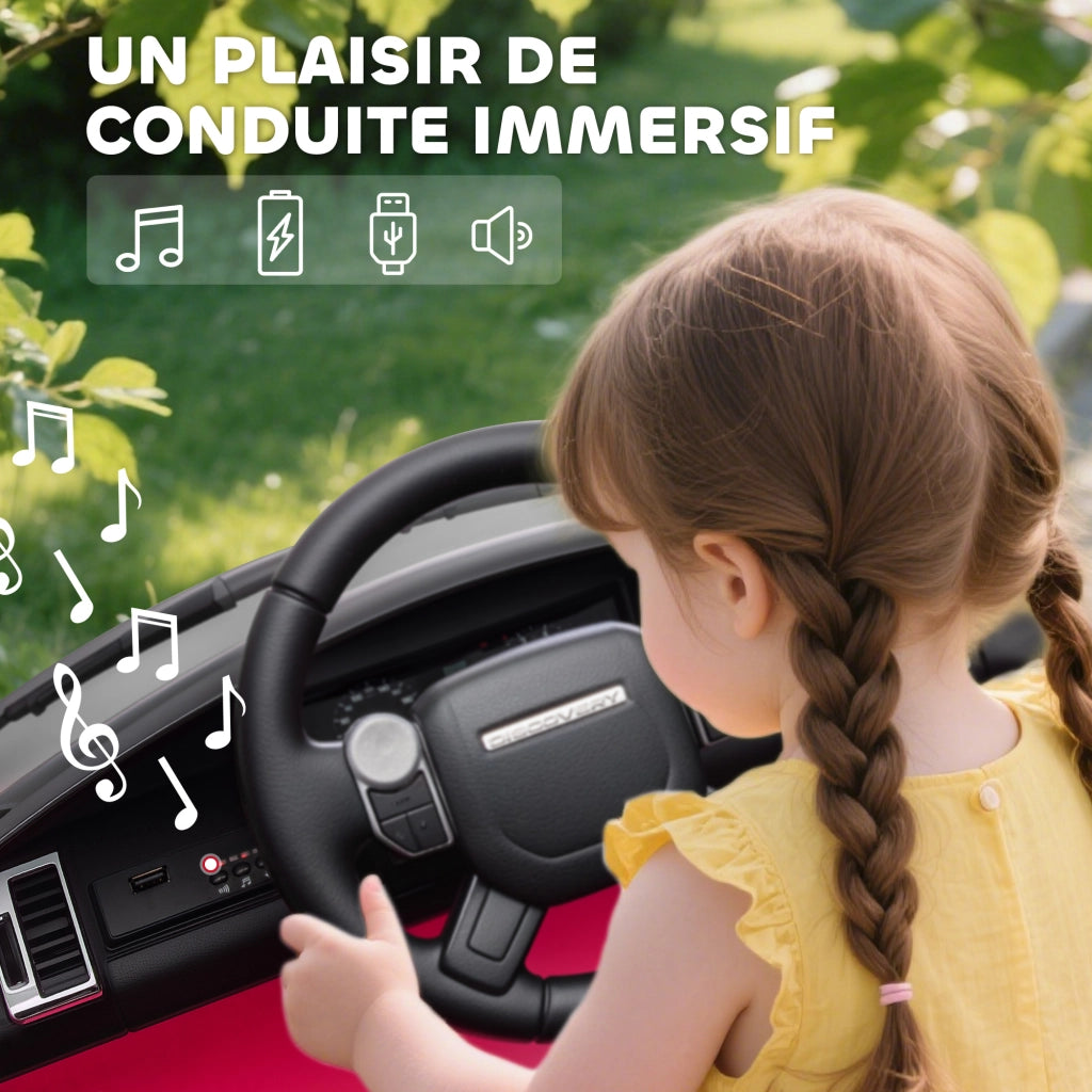 Auto elettrica per bambini Land Rover Discovery 12V - Xylo - rosa, telecomando 2.4G, 105x68.5x58cm