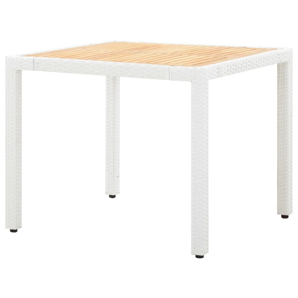 Set da Pranzo da Giardino 5 pz in Polyrattan Bianco 45982