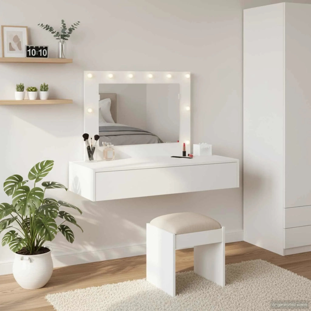 Toeletta | Tavolo da Trucco Bianco 100 x 40 x 70 cm Legno multistrato