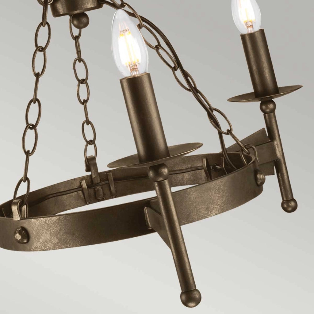 Lampadario gotico Cromwell bronzo antico 3xE14 Elstead