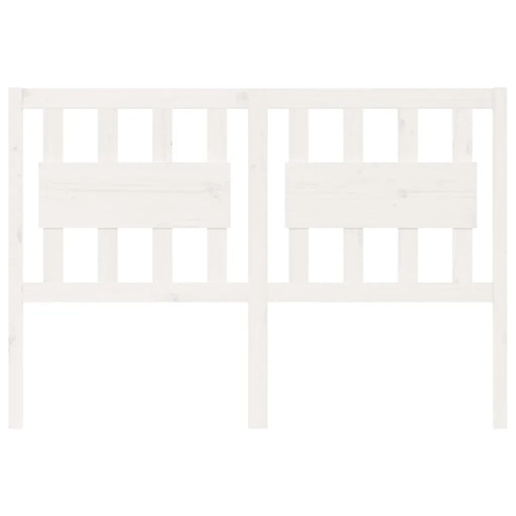 Testiera per Letto Bianca 145,5x4x100 cm Legno Massello di Pino 818571