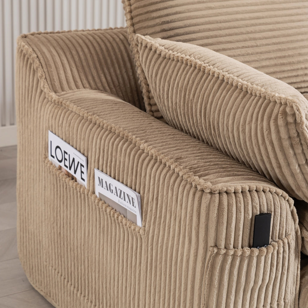 Divano 2 Posti Modulare in Tessuto con Cuscini ¨C MINIMAL ¨C Khaki