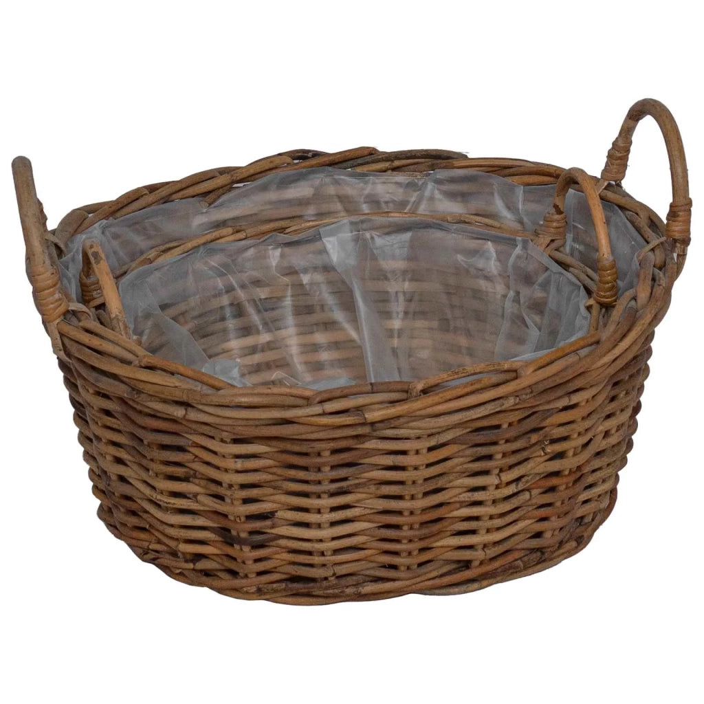 Cesto per Piante con archiviazione 2 pz Marrone Rattan Lacak CFW7609712