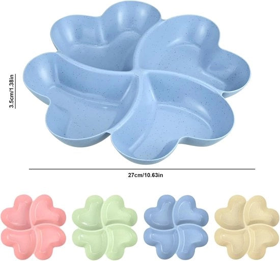 Set di 4 Scodelle per Snack con Compartimenti per Feste e Divertimenti