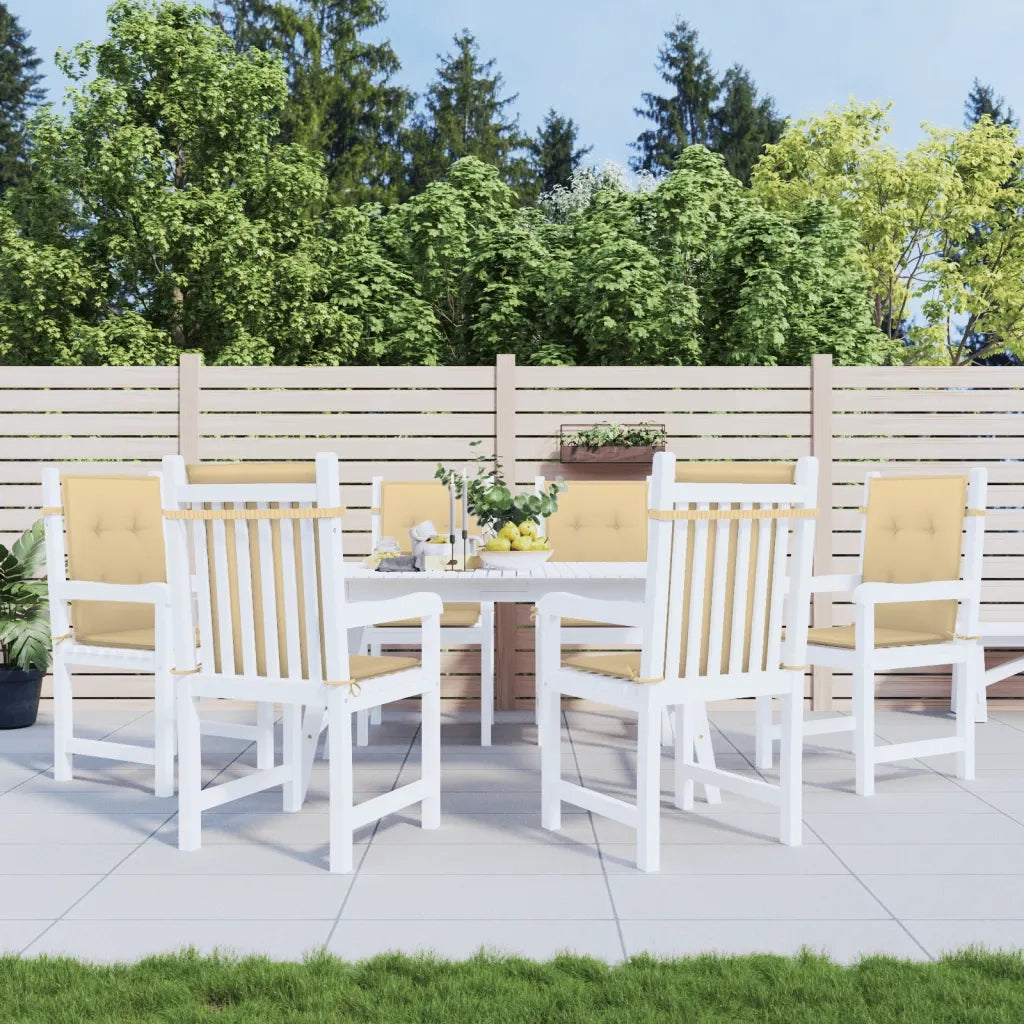 Cuscini Sedia Schiena Bassa 6 pz | Cuscini per sedie Beige M¨¦lange 100x50x4 Tessuto