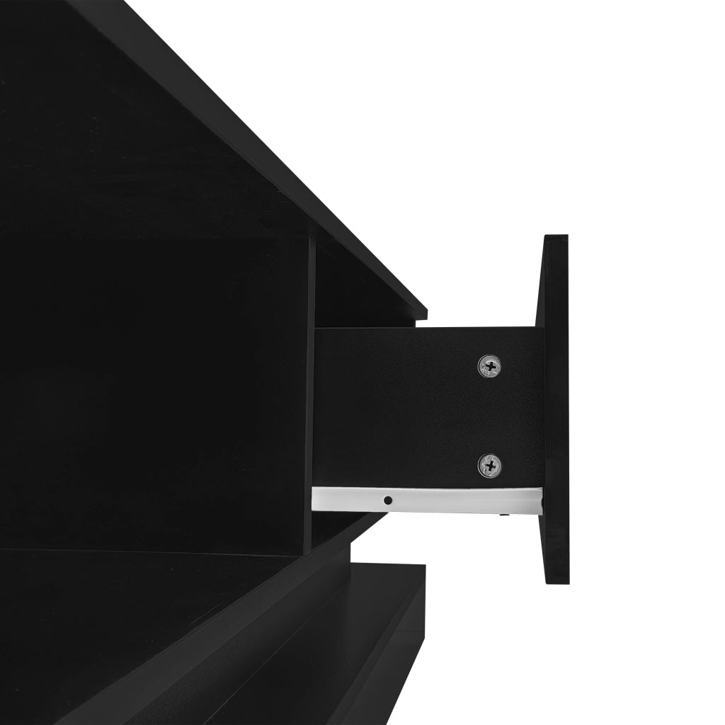 Mobile porta TV nero lucido con LED da app, 2 cassetti, passacavi e design anti-ribaltamento 160 × 35 × 40,5 cm